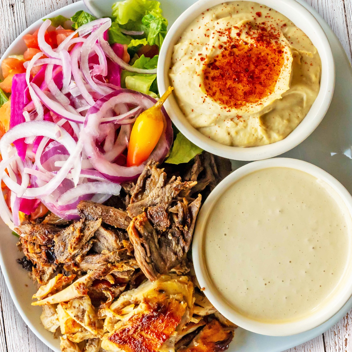 Shawerma and Tarna Combo Plate